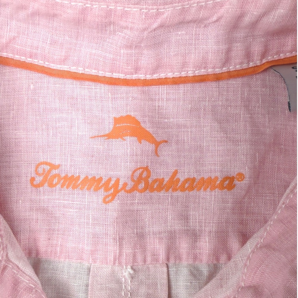 Tommy Bahama Pink Linen Long Sleeve Button Up Shirt Womens Small - Picture 3 of 9